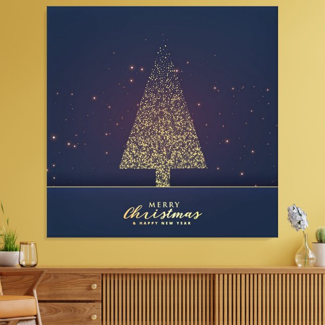 Lienzo Árbol de Navidad de oro moderno (Insitu (Sala de estar))