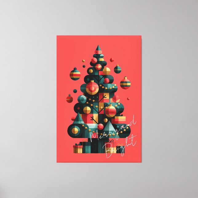 Lienzo Árbol de Navidad geométrico (Anverso)