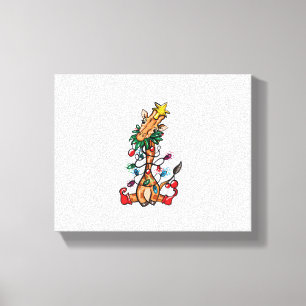 Lienzo Árbol de Navidad Jirafa Jirafa Árbol de Navidad Mu