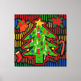 Lienzo Árbol de Navidad Mola de la Isla de San Blas