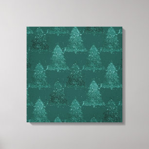 Lienzo Árbol de Navidad Moody   Verde oscuro medianoche V