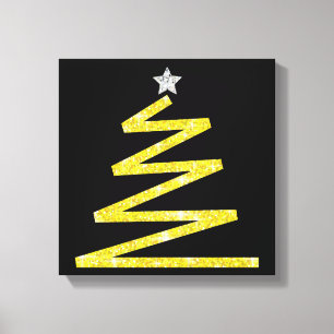 Lienzo árbol de Navidad purpurina