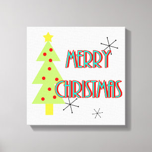 Lienzo árbol de navidad retro moderno de mediados de sigl