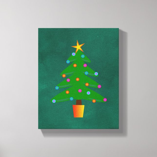 Lienzo Árbol de Navidad Verde Festivo (Anverso)