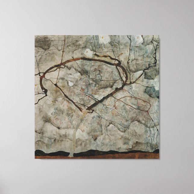 Lienzo Árbol de otoño en aire agitado (Anverso)