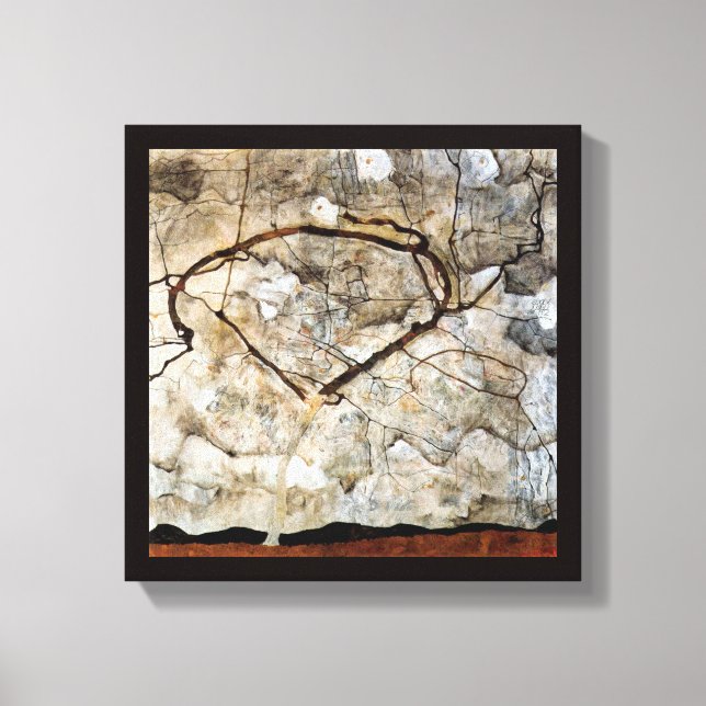 Lienzo Árbol de otoño en movimiento por Egon Schiele (Anverso)