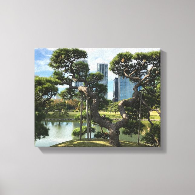 Lienzo Árbol de pino negro único (Anverso)