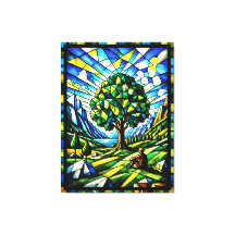 Árbol de Serenidad en Vidrio Pintado