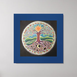 Lienzo Árbol de solsticio de verano de la vida mMandala C