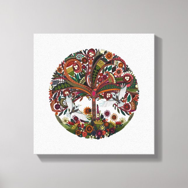 Lienzo árbol de vida blanco (Anverso)