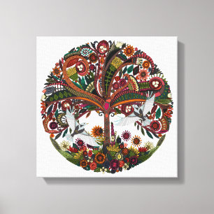 Lienzo árbol de vida blanco