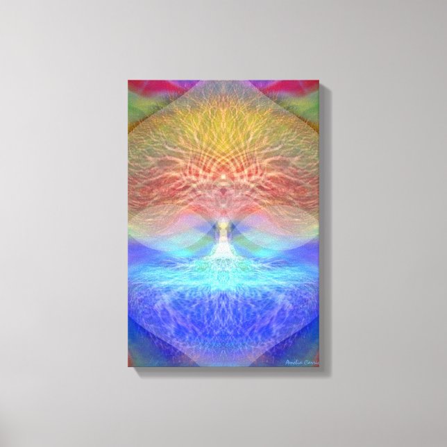 Lienzo Árbol de vida del corazón del arcoiris (Anverso)