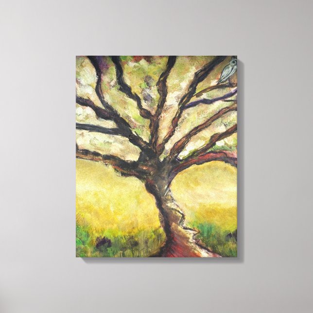Lienzo Árbol de vida Pintando pájaros Pintando un único a (Anverso)