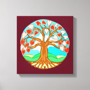 Lienzo Árbol del corazón de la vida Mandala