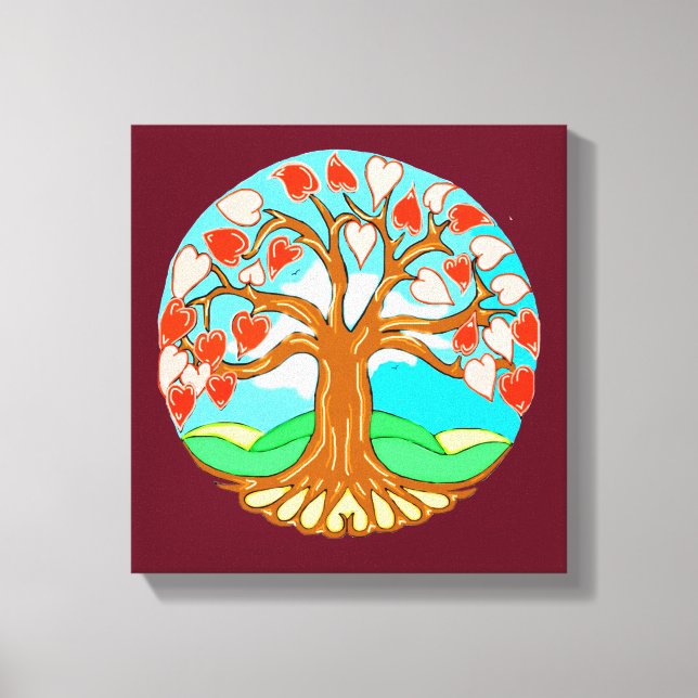 Lienzo Árbol del corazón de la vida Mandala (Anverso)