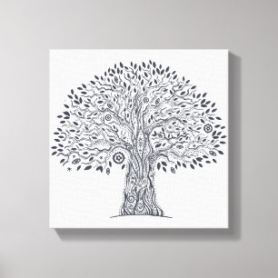 Lienzo Árbol del Doodle 6 de la vida