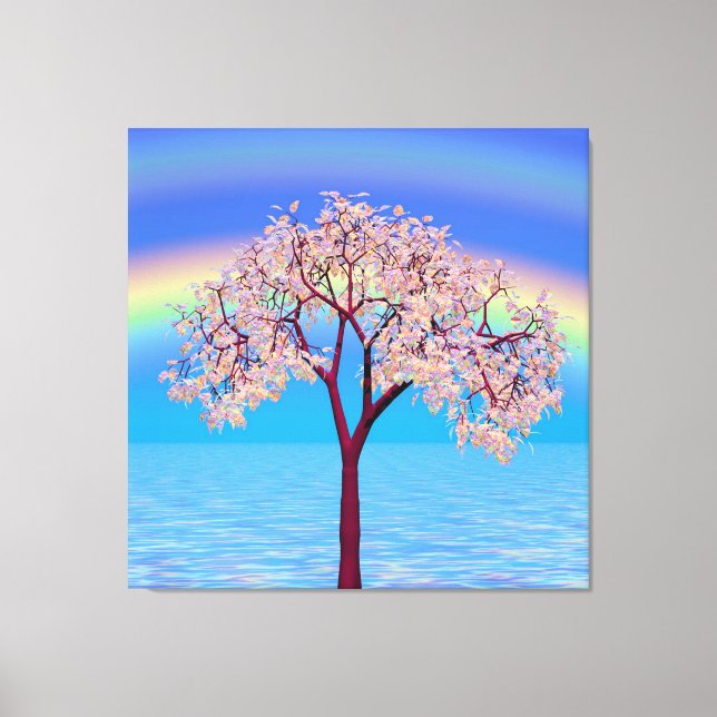 Lienzo Árbol en flor (Anverso)