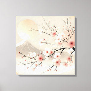Lienzo Árbol Floral en Flor con Escenario Natural  Pacífi