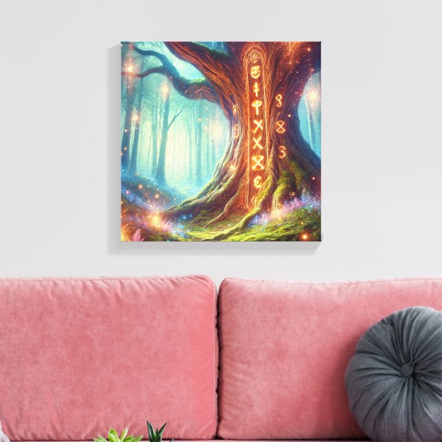 Lienzo Árbol forestal encantado con ramas brillantes - má (Insitu (Sala de estar))