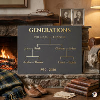 Árbol genealógico personalizado de roble vintage e