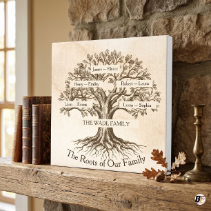 Lienzo Árbol genealógico personalizado y elegante para va