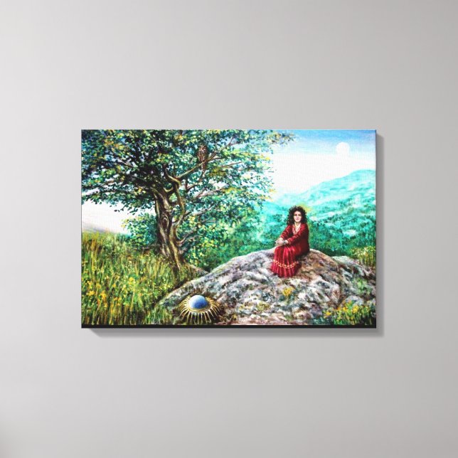 Lienzo ÁRBOL MAGIC / Amanecer en la Madera Verde y Dama e (Anverso)