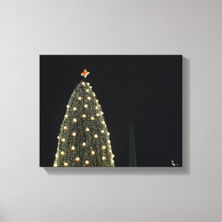 Lienzo Árbol nacional de Navidad y monumento de Washingto