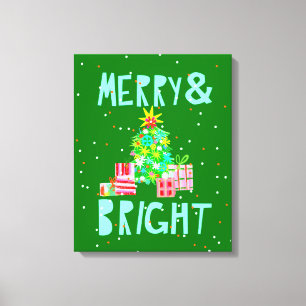 Lienzo Árbol navideño brillante