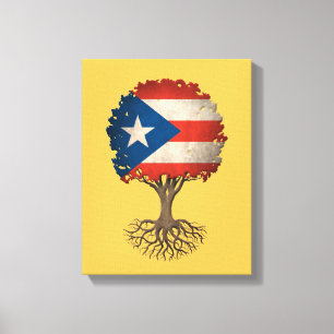 Lienzo Árbol puertorriqueño de la bandera del