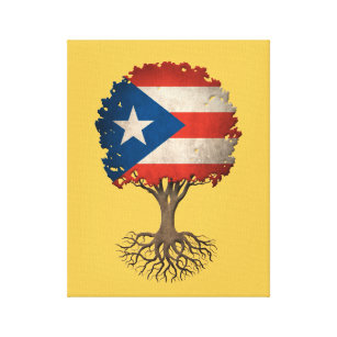 Lienzo Árbol puertorriqueño de la bandera del