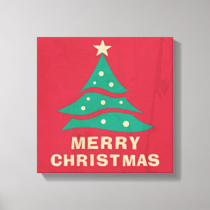 Lienzo Árbol retro navideño