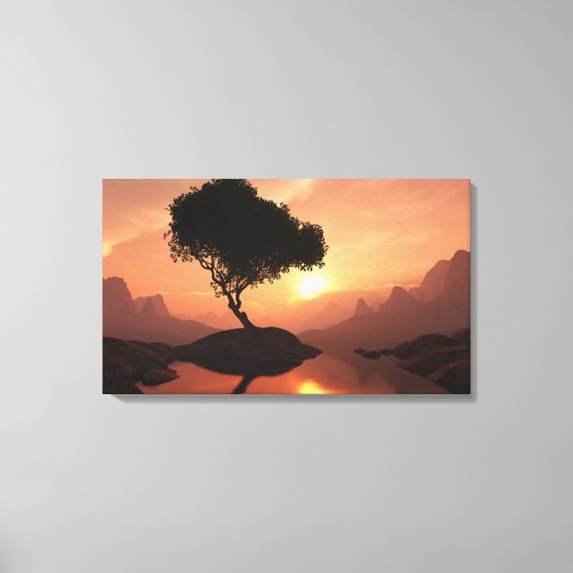Lienzo Árbol solitario (Anverso)