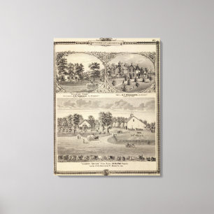 Lienzo Arboleda de la cereza, granja de la ladera