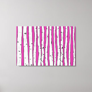 Lienzo Árboles Birch que elige color de fondo