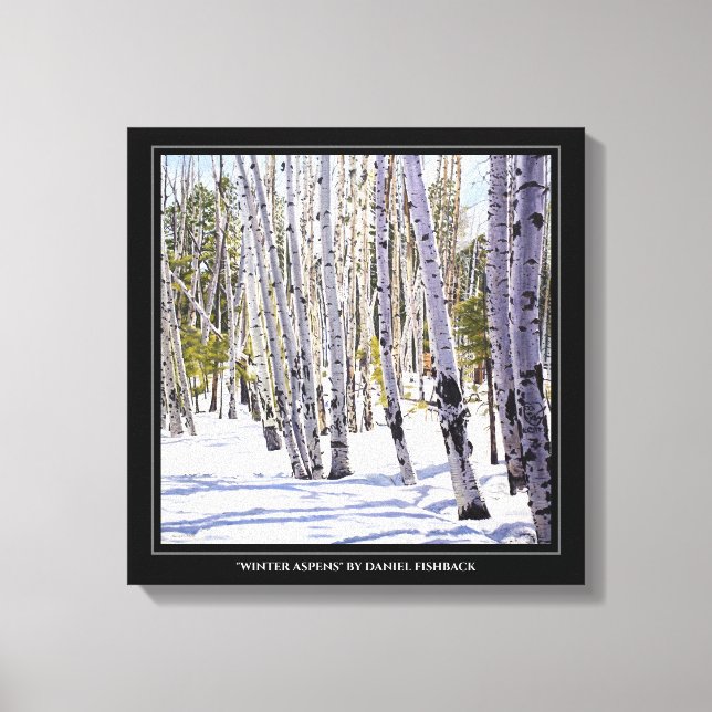 Lienzo Árboles de Aspen en el Bosque (Anverso)