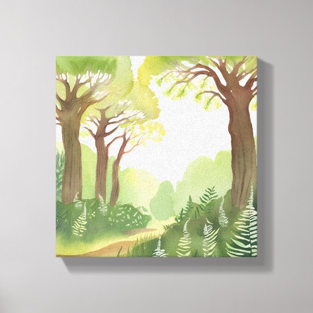 Lienzo Árboles de bosques verdes | Naturaleza hermosa acu (Anverso)