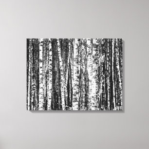 Lienzo Árboles de haya, gris blanco y carbón / gris