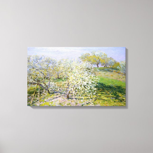 Lienzo Árboles de manzana en flor (por Claude Monet) (Anverso)
