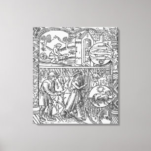 Lienzo Árboles de marzo, de la pesca y de la poda, Piscis