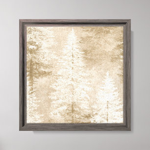 Lienzo Árboles de Navidad Blancos Beige  