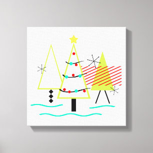 Lienzo árboles de navidad modernos de mediados de siglo r