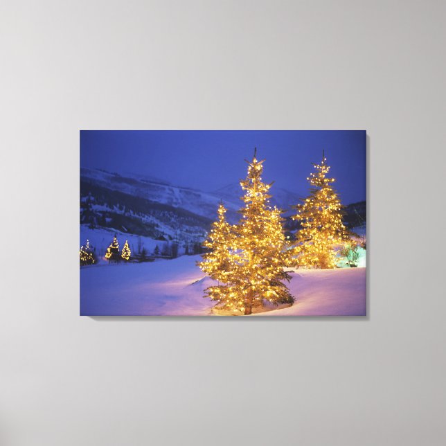 Lienzo Árboles de Navidad, Park City, Montañas Wastch, (Anverso)