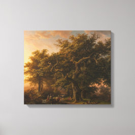 Lienzo Árboles de roble en paisaje forestal (paisaje de b