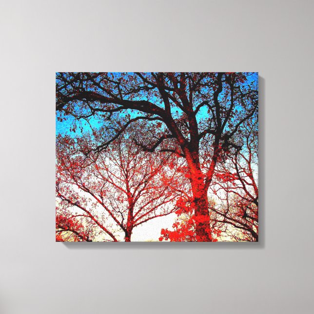 Lienzo Árboles en blanco y negro en foto de invierno (Anverso)