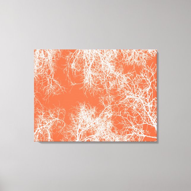 Lienzo árboles naranjas y blancos (Anverso)