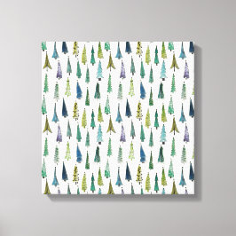 Lienzo Árboles navideños divertidos (arte ilustrado lindo