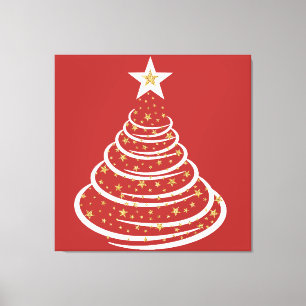 Lienzo Árboles navideños minimalistas Purpurinas de oro