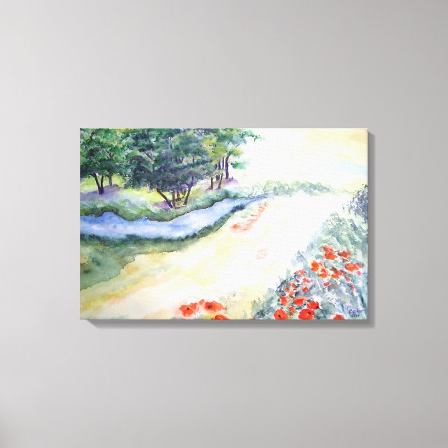 Lienzo Árboles Y Cachorros De Agua (Anverso)