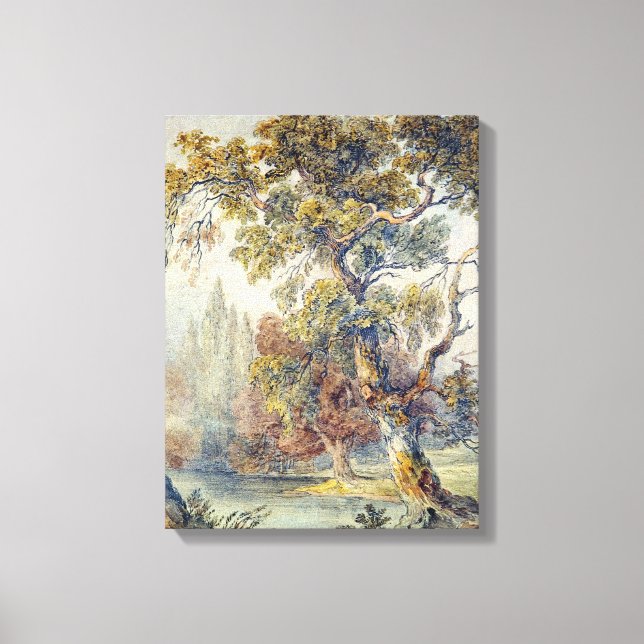 Lienzo Árboles y estanques (por John Ruskin) (Anverso)