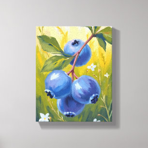 Lienzo Arbusto de arándano   Pintura acuarela de frutas